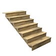 DECKLINEA - Escalier Bois Exterieur - 7 Marches Pleines - Largeur : 1m20 - Hauteur : 1m19 - Avec Contremarches - Pin du Nord - Traité Autoclave - vignette