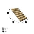 DECKLINEA - Escalier Bois Exterieur - 7 Marches Pleines - Largeur : 1m20 - Hauteur : 1m19 - Avec Contremarches - Pin du Nord - Traité Autoclave - vignette