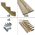DECKLINEA - Escalier Bois Exterieur - 7 Marches Pleines - Largeur : 1m20 - Hauteur : 1m19 - Avec Contremarches - Pin du Nord - Traité Autoclave - vignette