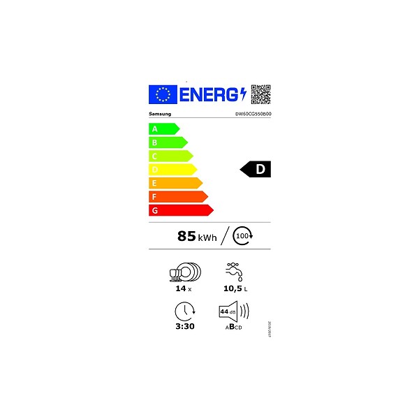 SAMSUNG - lave-vaisselle 60cm 14 couverts 44db tout intégrable - DW60CG550B00 - large