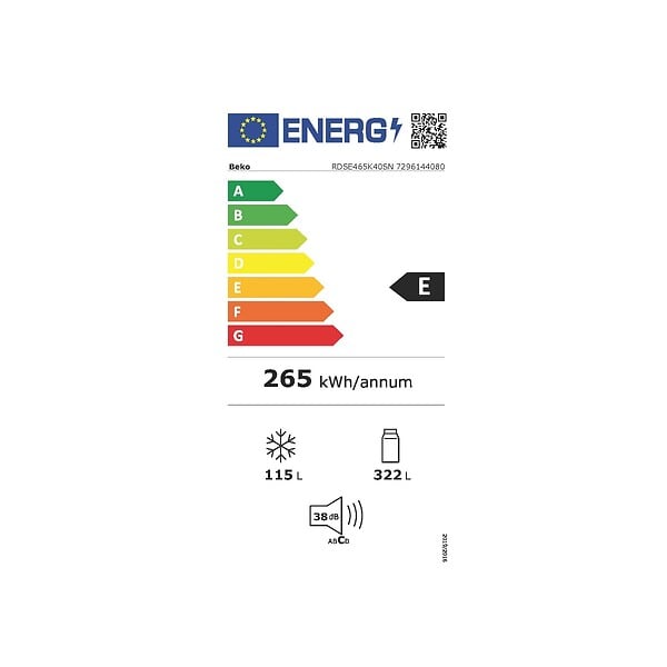 BEKO - réfigérateur combiné 60cm 279l no frost blanc - RDSE465K40SN - large