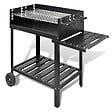 VIDAXL - vidaXL Support de barbecue au charbon de bois 2 roues - vignette