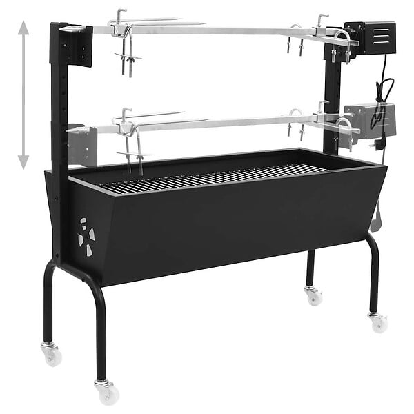 VIDAXL - vidaXL Rôtissoire pour barbecue électrique Acier inoxydable - large