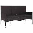 VIDAXL - vidaXL Banc de jardin à 3 places avec coussins Noir Résine tressée - vignette