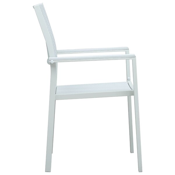 VIDAXL - vidaXL Chaises de jardin lot de 4 Blanc Plastique Aspect de rotin - large