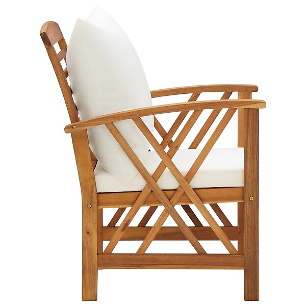 VIDAXL - vidaXL Chaises de jardin avec coussins lot de 2 Bois d'acacia massif - large