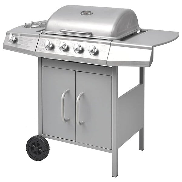 VIDAXL - vidaXL Barbecue à gaz 4 + 1 zone de cuisson Argenté - large