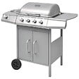 VIDAXL - vidaXL Barbecue à gaz 4 + 1 zone de cuisson Argenté - vignette