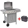 VIDAXL - vidaXL Barbecue à gaz 4 + 1 zone de cuisson Argenté - vignette