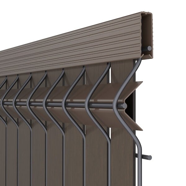 DECKLINEA - Kit Occultation Composite - L2,5 x H1,23m - Couleur : Brun - Haute Resistance - Occultant Pour Grillage Rigide - large