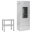 VIDAXL - vidaXL Fumoir à  four à  barbecue avec table acier galvanisé - vignette