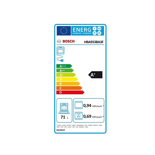BOSCH - four intégrable multifonction 71l 60cm ecoclean noir - HBA553BA3F - large