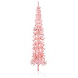 VIDAXL - vidaXL Demi sapin de Noël artificiel mince avec support Rose 240 cm - vignette
