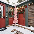 VIDAXL - vidaXL Demi sapin de Noël artificiel mince avec support Rose 240 cm - vignette