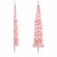 VIDAXL - vidaXL Demi sapin de Noël artificiel mince avec support Rose 240 cm - vignette