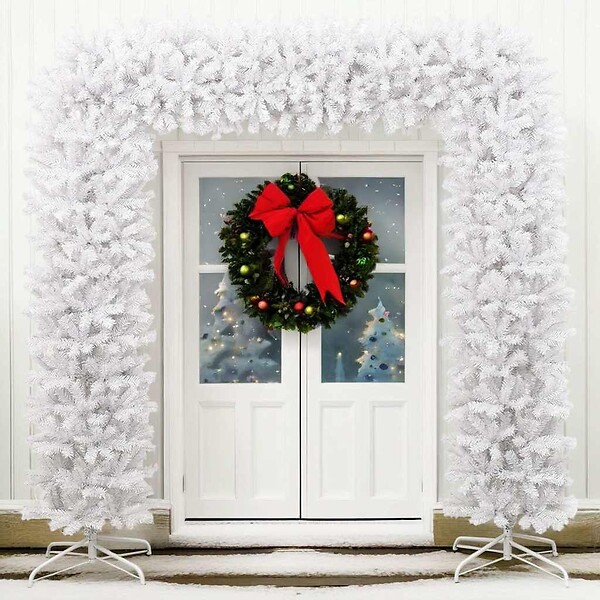 VIDAXL - vidaXL Arche d'arbre de Noël Blanc 240 cm - large