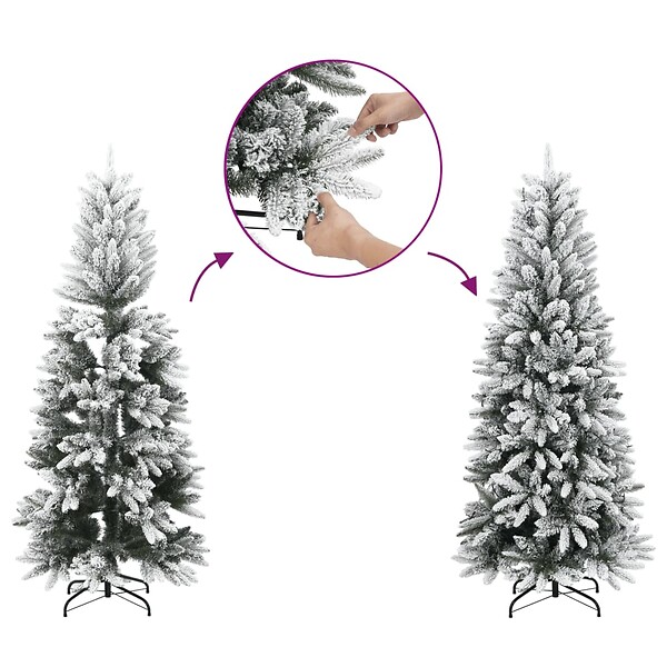 VIDAXL - vidaXL Sapin de Noël artificiel avec neige floquée 180 cm PVC et PE - large