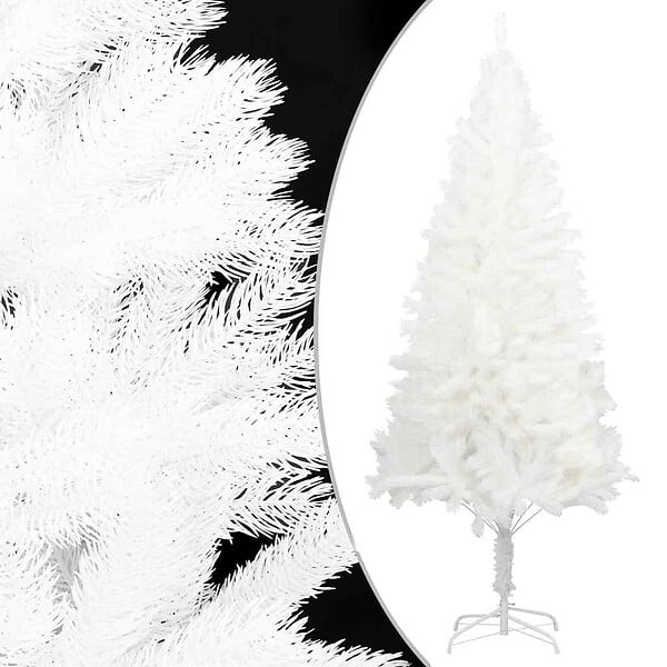 VIDAXL - vidaXL Arbre de Noël artificiel pré-éclairé et boules blanc 120 cm - large