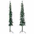 VIDAXL - vidaXL Demi sapin de Noël artificiel mince avec support Vert 240 cm - vignette