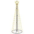 VIDAXL - vidaXL Arbre de Noël cône Blanc chaud 108 LED 70x180 cm - vignette