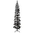 VIDAXL - vidaXL Demi sapin de Noël artificiel mince avec support Noir 180 cm - vignette