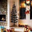VIDAXL - vidaXL Demi sapin de Noël artificiel mince avec support Noir 180 cm - vignette