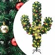 VIDAXL - vidaXL Cactus de Noël avec support et LED Vert 180 cm PVC - vignette