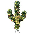 VIDAXL - vidaXL Cactus de Noël avec support et LED Vert 180 cm PVC - vignette