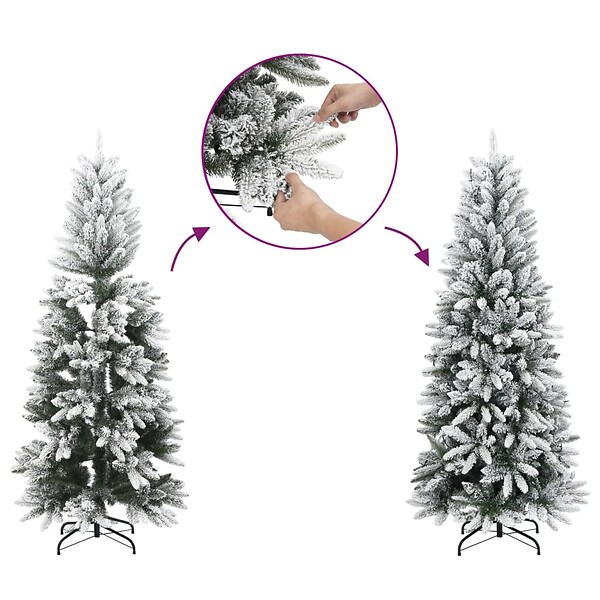 VIDAXL - vidaXL Sapin de Noël artificiel avec neige floquée 210 cm PVC et PE - large