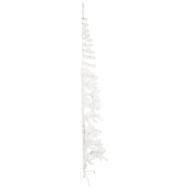 VIDAXL - vidaXL Demi sapin de Noël artificiel mince avec support Blanc 210 cm - large