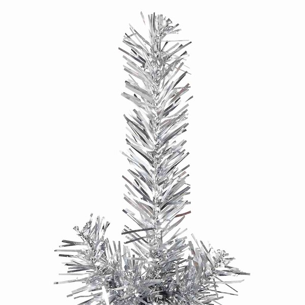 VIDAXL - vidaXL Demi sapin de Noël artificiel mince avec support Argenté 150 cm - large