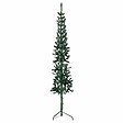 VIDAXL - vidaXL Demi sapin de Noël artificiel mince avec support Vert 180 cm - vignette