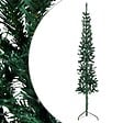 VIDAXL - vidaXL Demi sapin de Noël artificiel mince avec support Vert 180 cm - vignette