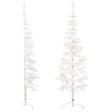 VIDAXL - vidaXL Demi sapin de Noël artificiel mince avec support Blanc 150 cm - vignette