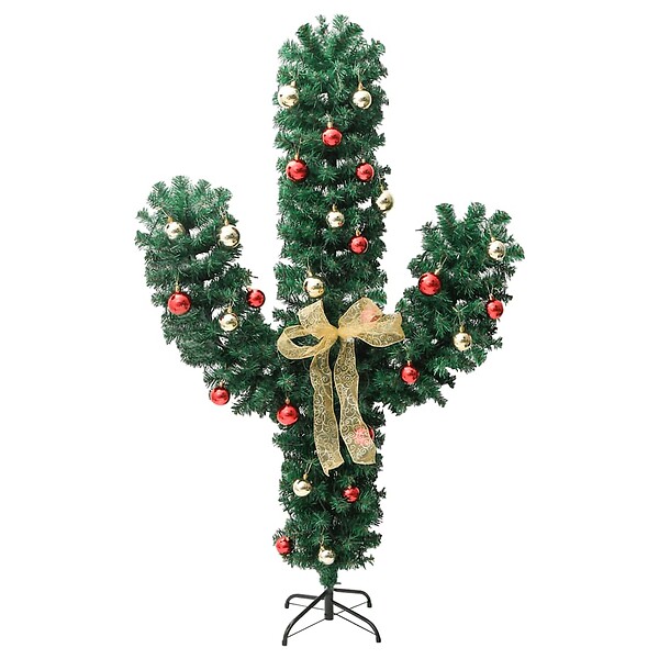 VIDAXL - vidaXL Cactus de Noël avec support et LED Vert 150 cm PVC - large