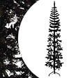 VIDAXL - vidaXL Demi sapin de Noël artificiel mince avec support Noir 210 cm - vignette