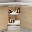EMUCA - Jeu de plateaux circulaires Shelvo pour meuble de cuisine, pour module de 800 mm, plastique et aluminium, blanc - vignette