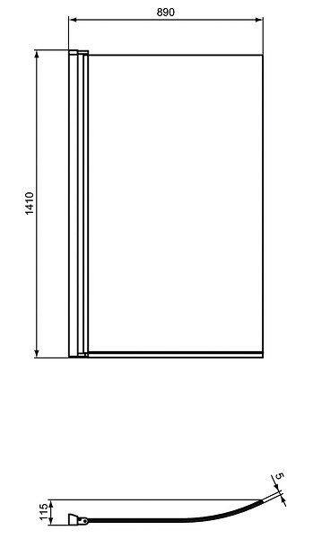 IDEAL STANDARD - Ideal Standard - Pare-bain courbe 141 cm pour baignoire-douche - Connect Air Ideal standard - large