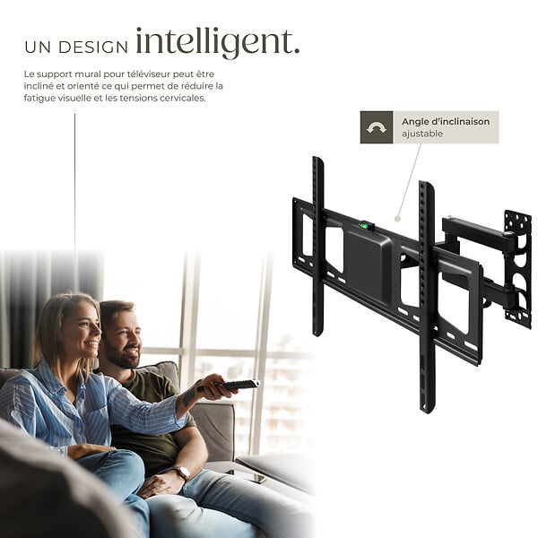 TECTAKE - Support TV Mural pour Ecran Plat 32" à 100" noir - large
