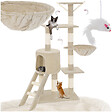 TECTAKE - Arbre à chat DOMINIQUE 142 cm beige - vignette