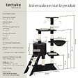 TECTAKE - Arbre à chat DOMINIQUE 142 cm noir - vignette