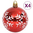 VIDAXL - vidaXL Ensemble de boules de Noël 64 pcs Rouge et blanc - vignette