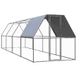 VIDAXL - vidaXL Poulailler d'extérieur 2x8x2 m Acier galvanisé - vignette