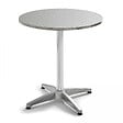 OVIALA - Table de jardin ronde et 4 chaises aluminium gris - Brixton - vignette