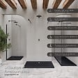SANIVERRE - SHIMMER STONE Receveur de douche 80 x 90 cm acrylique Noir effet pierre + bonde et siphon inclus - Salle de bain - vignette
