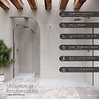 SANIVERRE - HIEMAL Receveur de douche 80 x 160 cm résine Blanc aspect ardoise + bonde incluse - Salle de bain - vignette