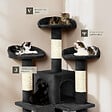 TECTAKE - Arbre à chat MOGLI 170 cm noir - vignette