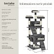 TECTAKE - Arbre à chat MOGLI 170 cm gris - vignette