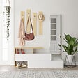 CONCEPT USINE - Meuble d'entrée bois-blanc et porte-manteaux RAMAR - vignette