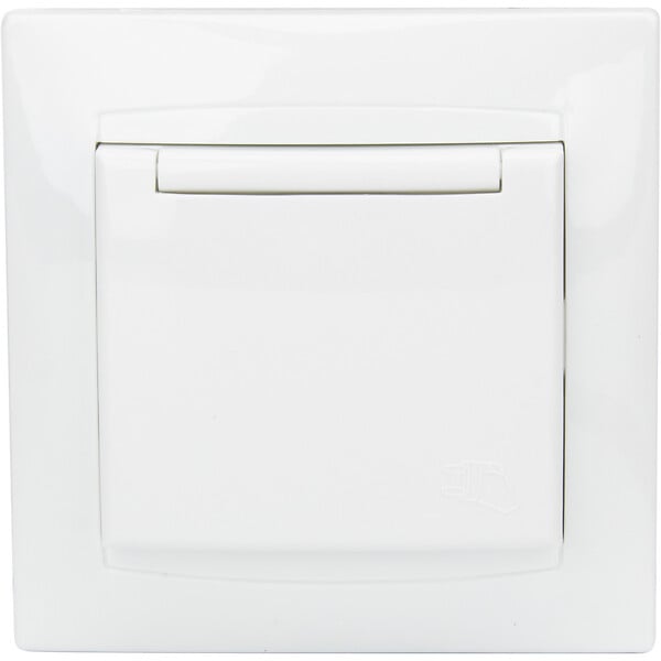 ZENITECH - Prise Schuko à clapet encastrée - Blanc - Zyna - Zenitech - large